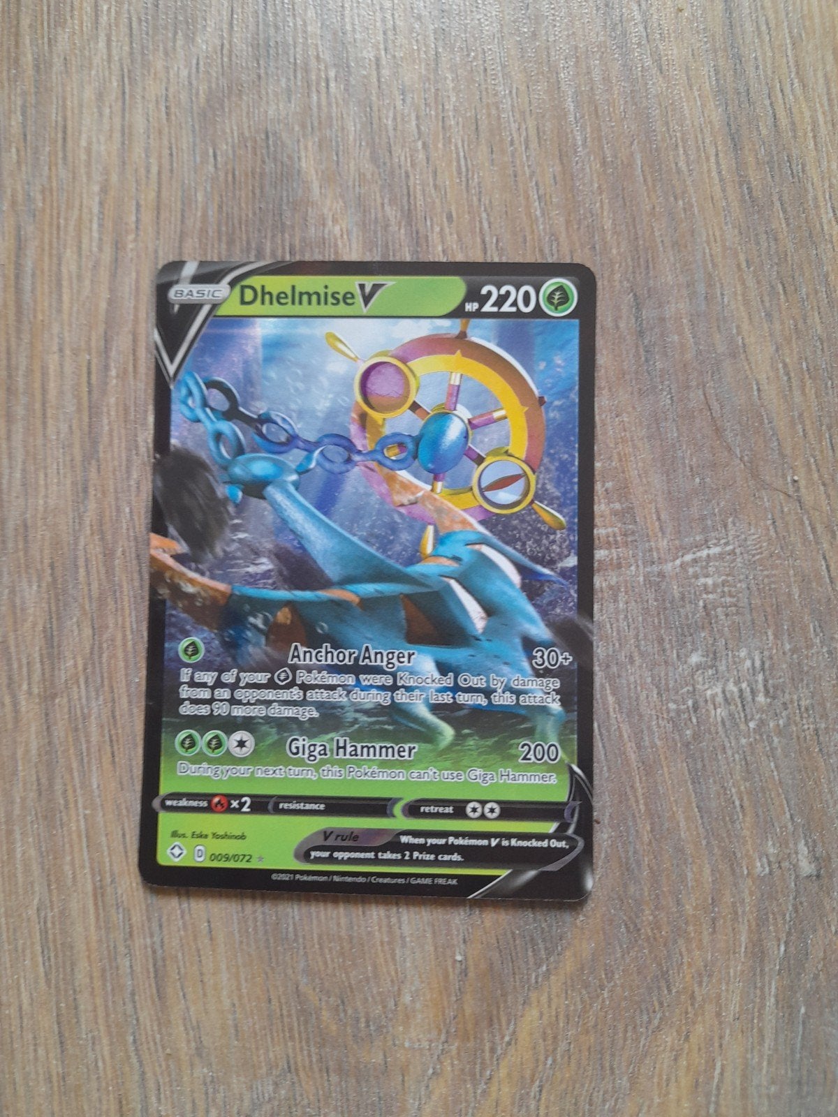 Pokemon Kaart Dhelmise V (009/072) - Zo goed als nieuw, Ophalen of Verzenden, Zo goed als nieuw, Losse kaart