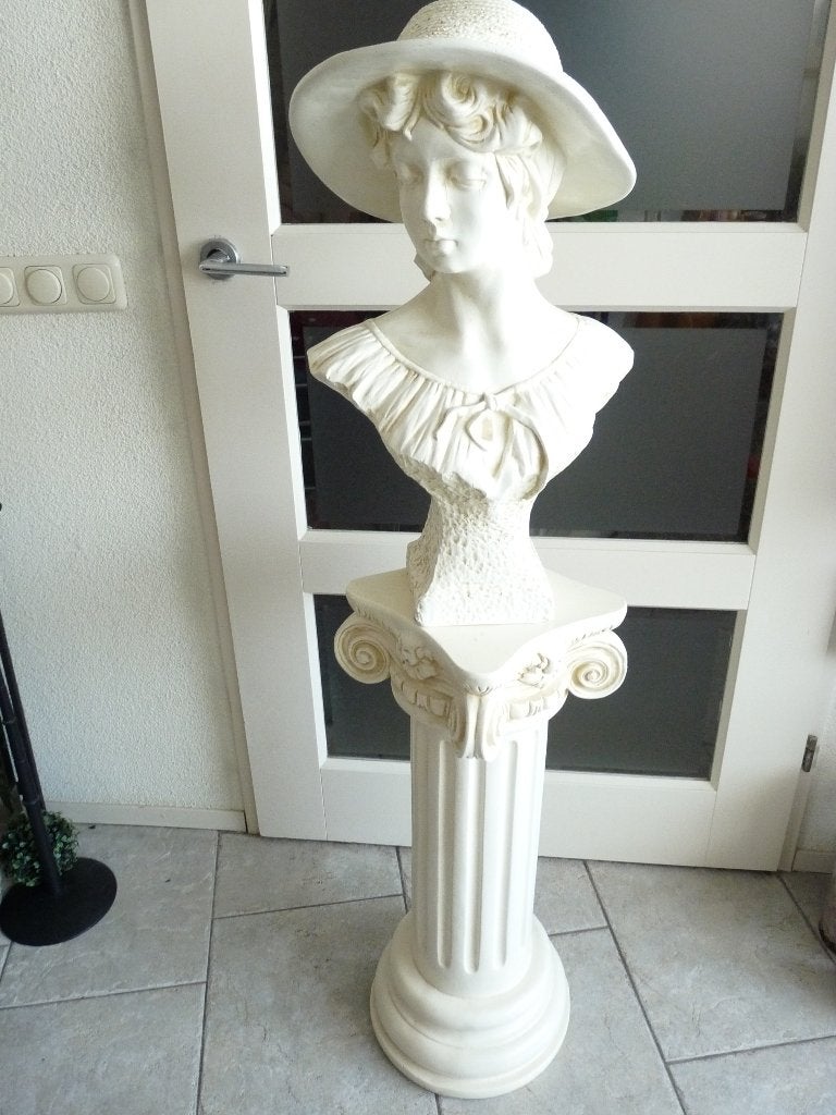 Borstbeeld met losse voet, Antiek en Kunst, Ophalen, Gips, Buste, Overige stijlen