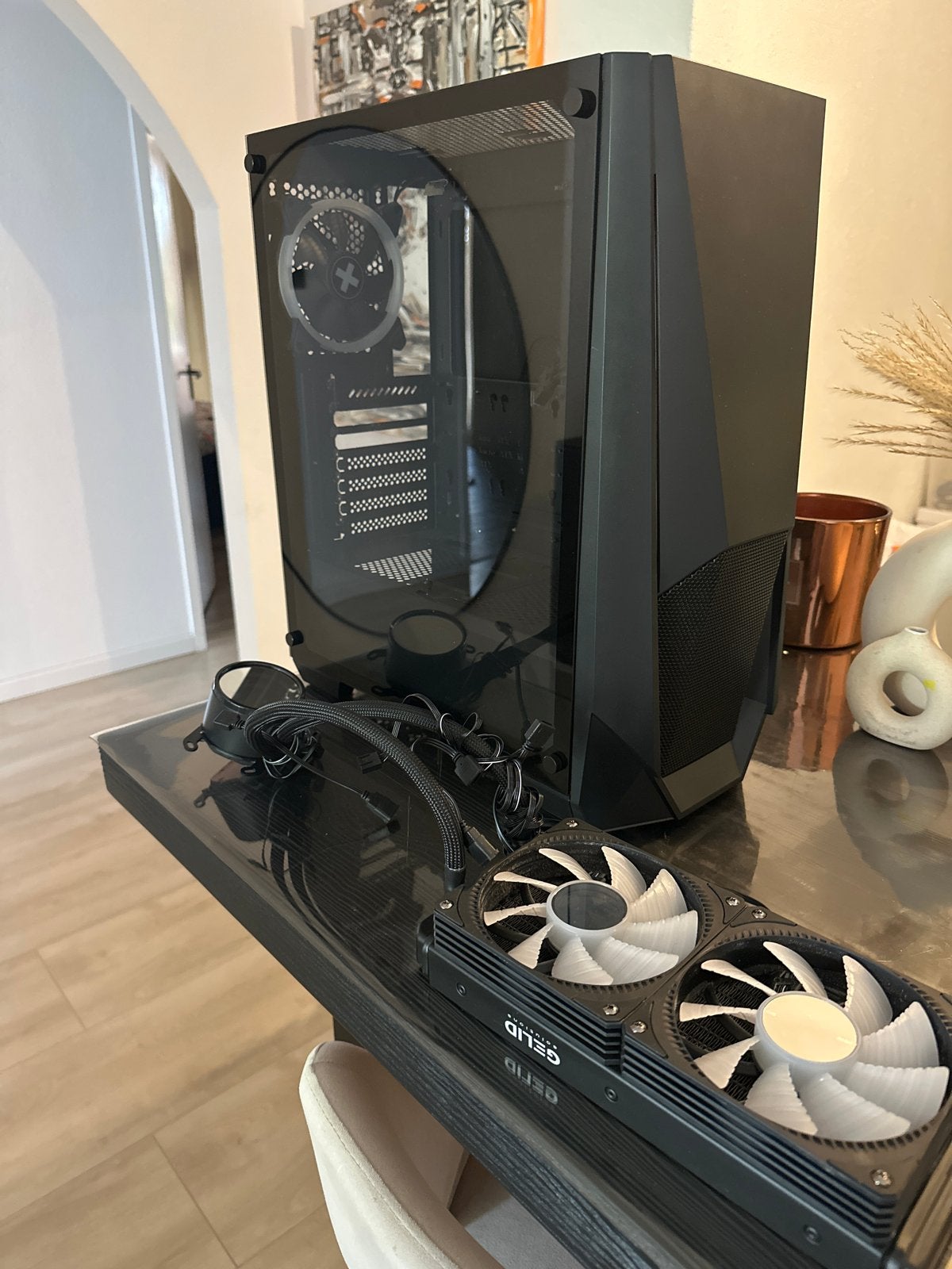 PC Behuizing met AIO waterkoeling, Computers en Software, Ophalen, Gebruikt