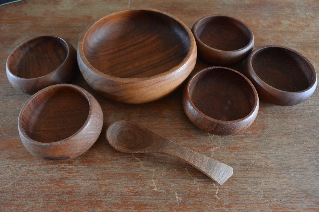 Vintage houten schaaltjes / kommen, Huis en Inrichting, Gebruikt, Overige merken, Overige typen, Ophalen of Verzenden