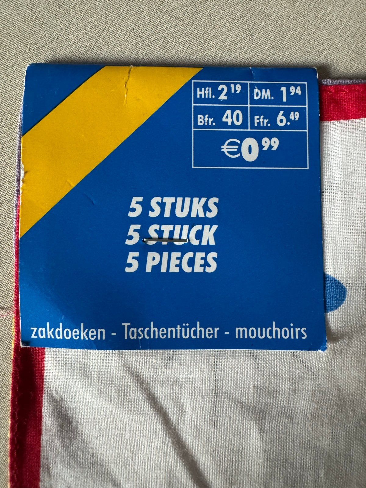 Vintage verzamelbare zakdoeken - Zeeman - 5 stuks, Ophalen of Verzenden