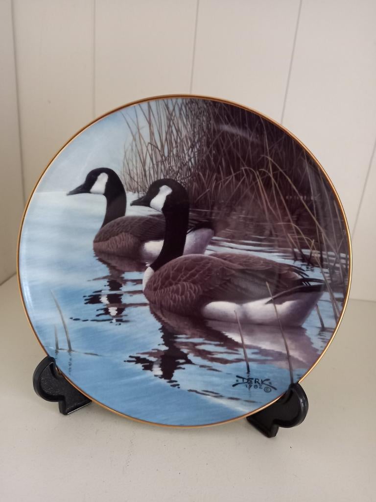Vintage wandbord Canadese Ganzen Derk Hansen, Ophalen of Verzenden