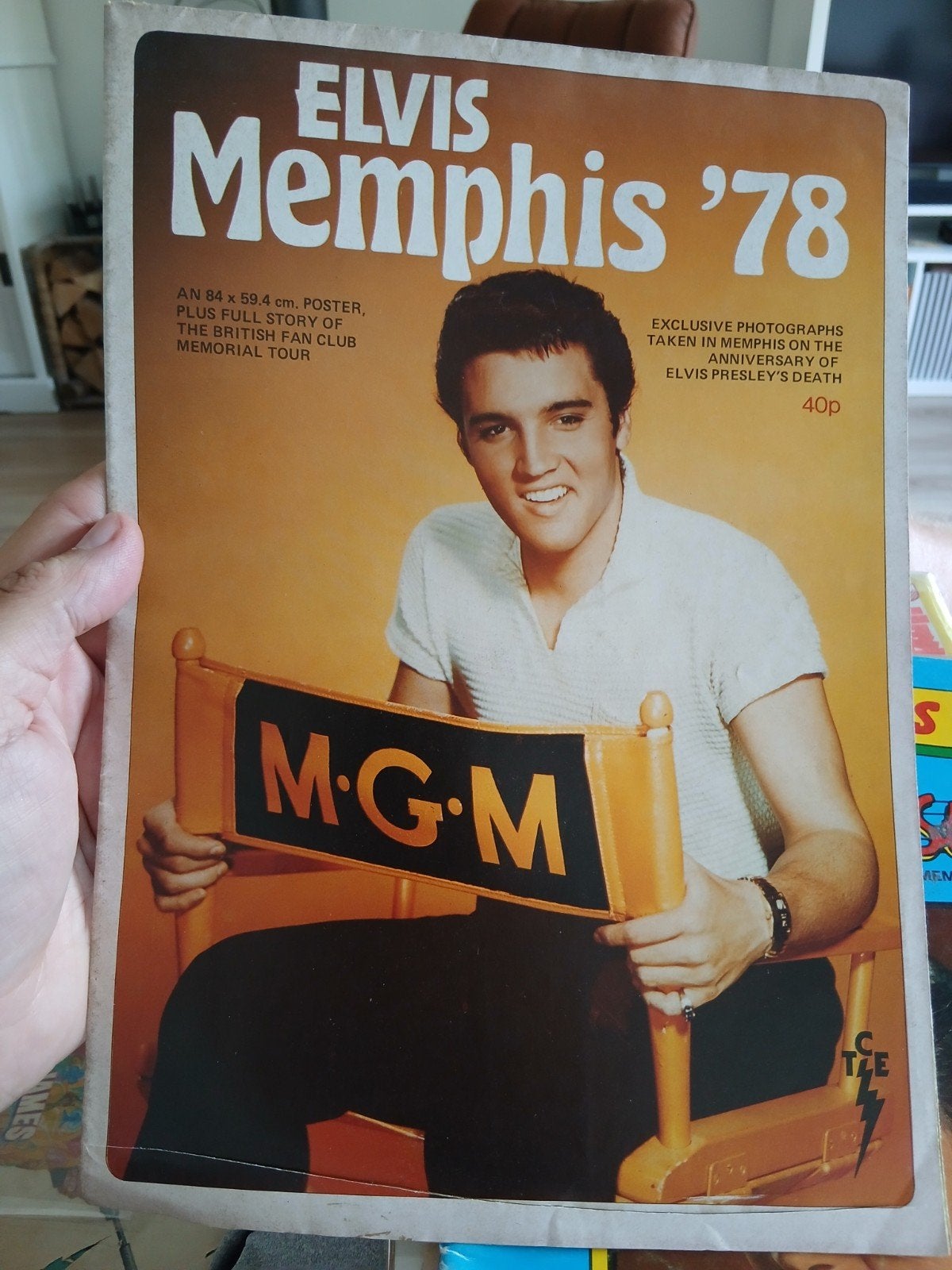 Vintage Elvis Presley Poster - Bokser en Memphis '78, Ophalen of Verzenden, A1 t/m A3, Muziek, Rechthoekig Staand