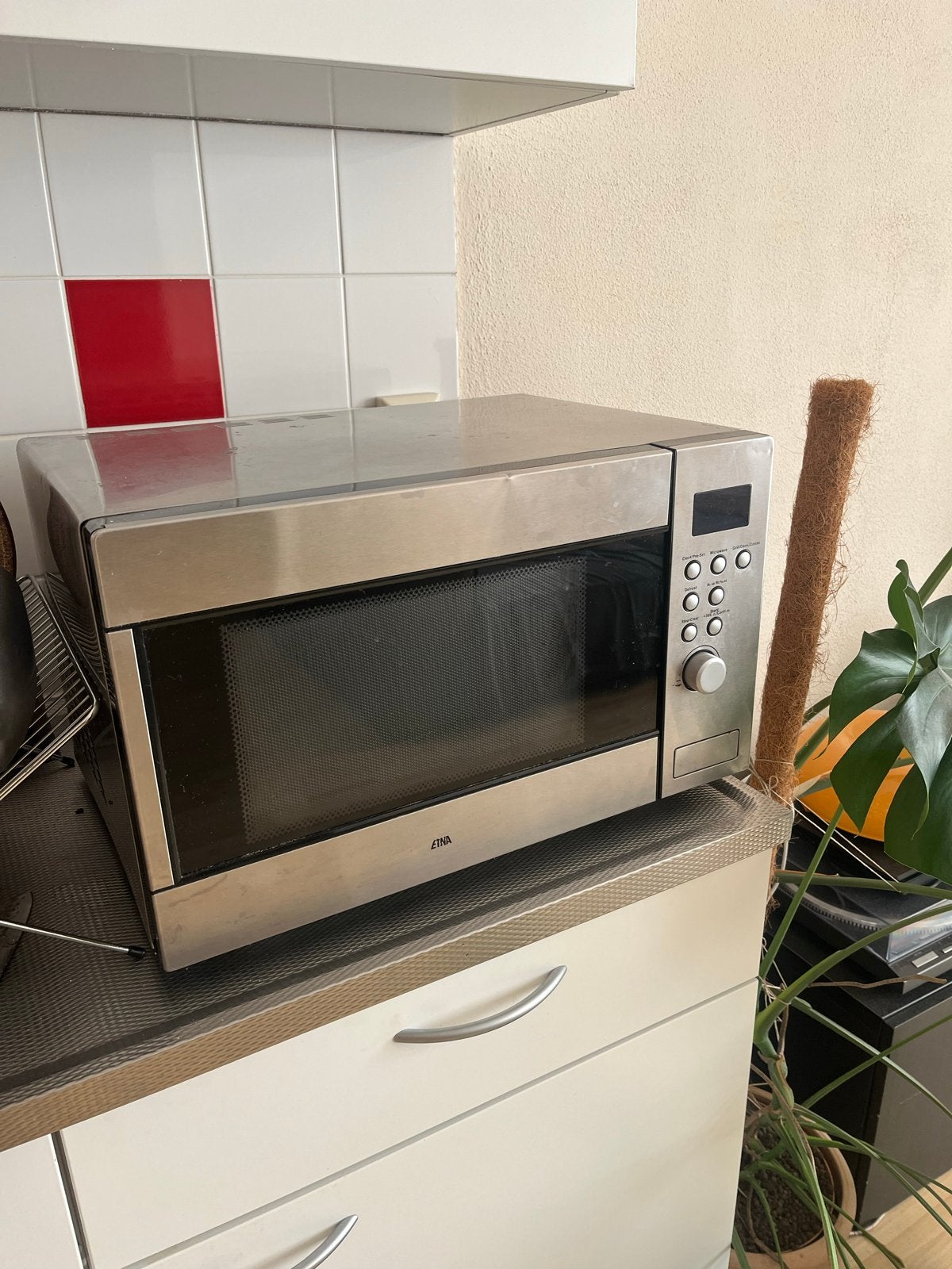 ETNA Combimagnetron en oven  - Zilver, Witgoed en Apparatuur, Magnetrons, Ophalen, Combimagnetron, Gebruikt, Grill