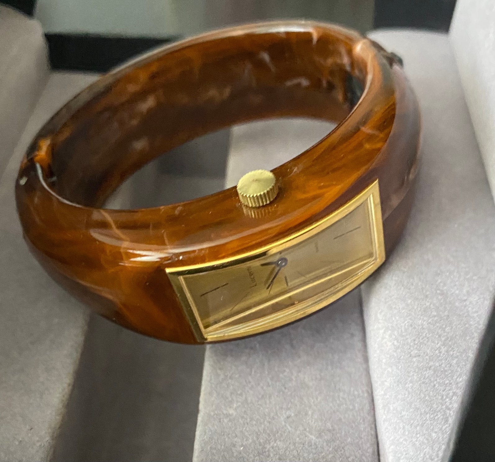 Vintage armband horloge Lucerne Swiss - lucite-automaat, Ophalen of Verzenden, Zo goed als nieuw, Staal, Overige merken