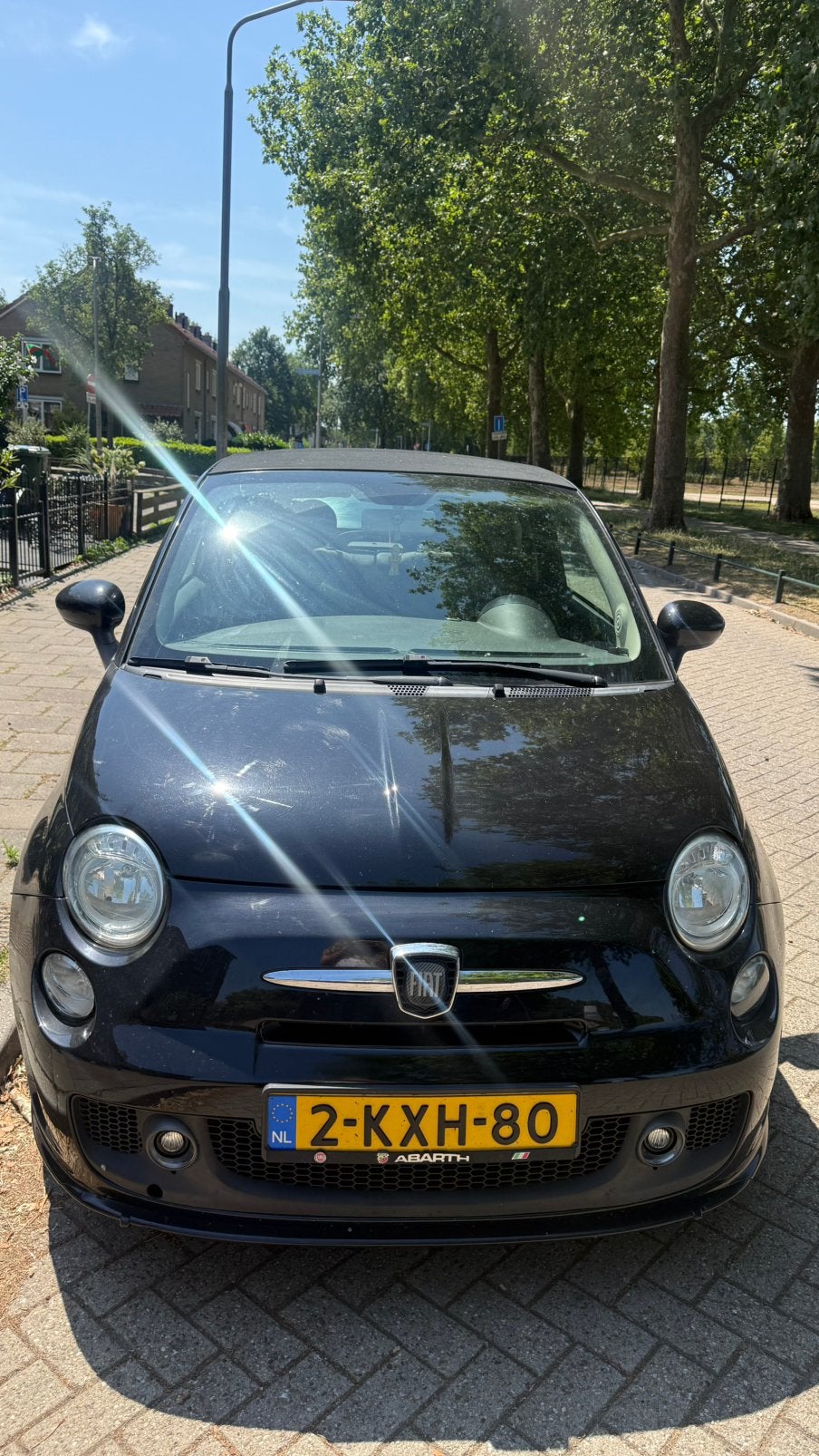 Fiat 500C 85pk Turbo Twinair 2013 Zwart Cabrio, Auto's, Fiat, 31 €/maand, Cabriolet, Zwart, Origineel Nederlands