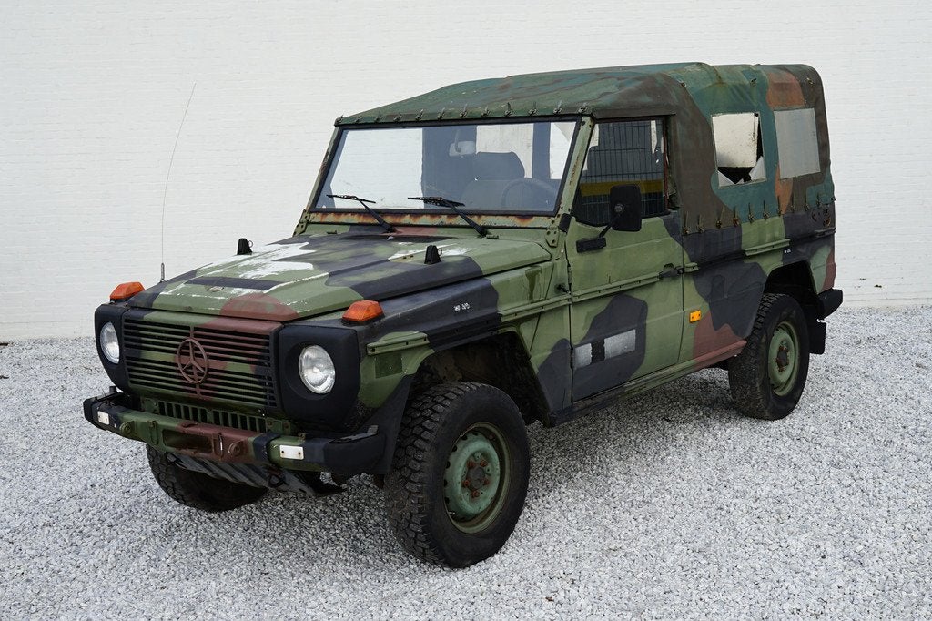 Mercedes-Benz G-Klasse 250 GD Lang softtop Legervoertuig, Te, Auto's, Oldtimers, 86 pk, Zwart, 2497 cc, Cabriolet