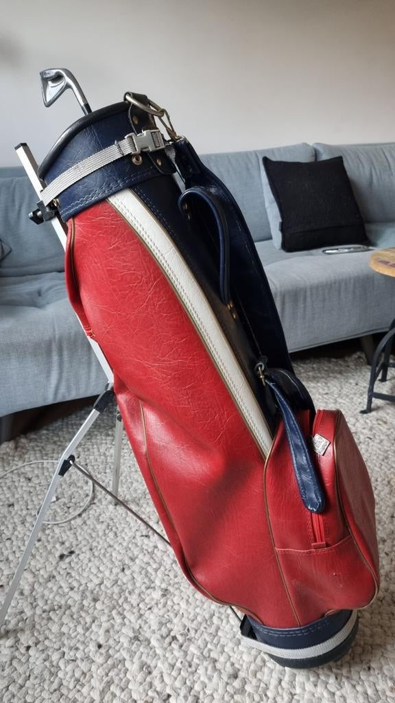 Vintage MacGregor Golftas - Rood/Blauw met Stand, Ophalen