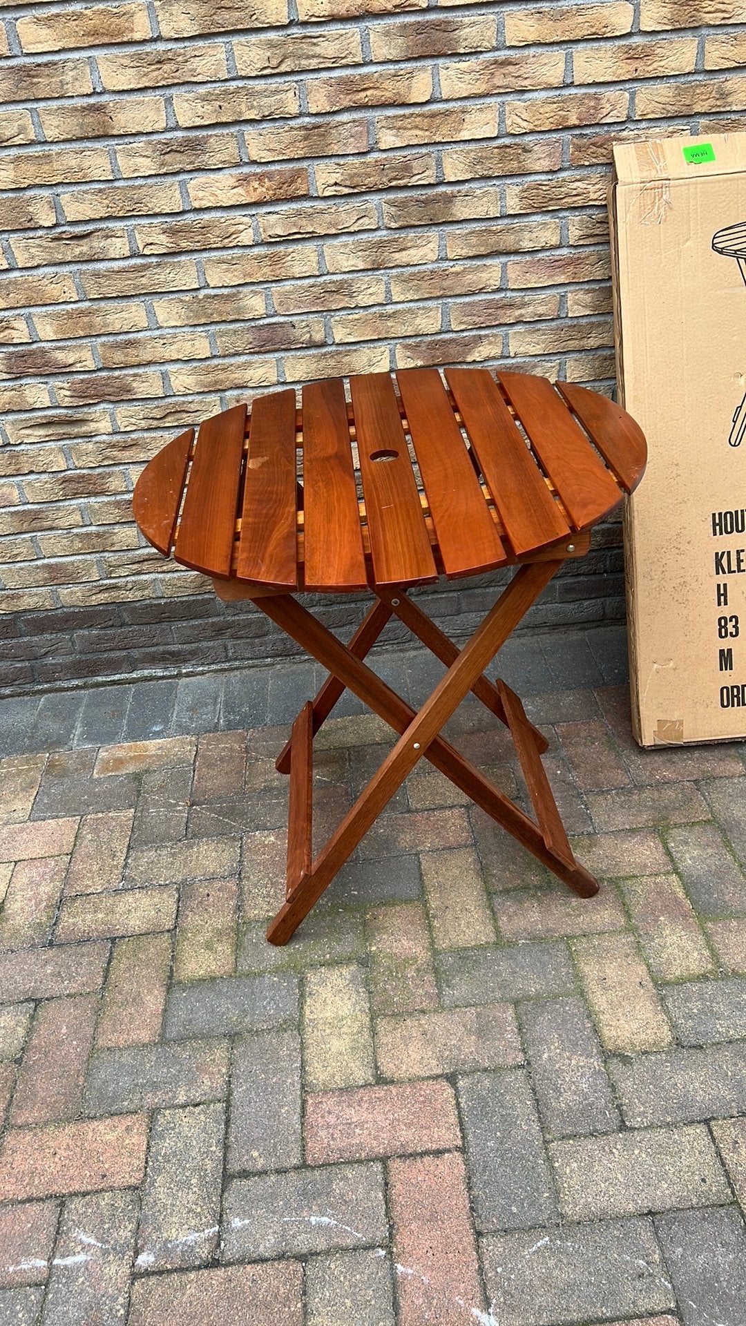Tuintafel rond zgan in doos, Ophalen of Verzenden, Zo goed als nieuw, Rond