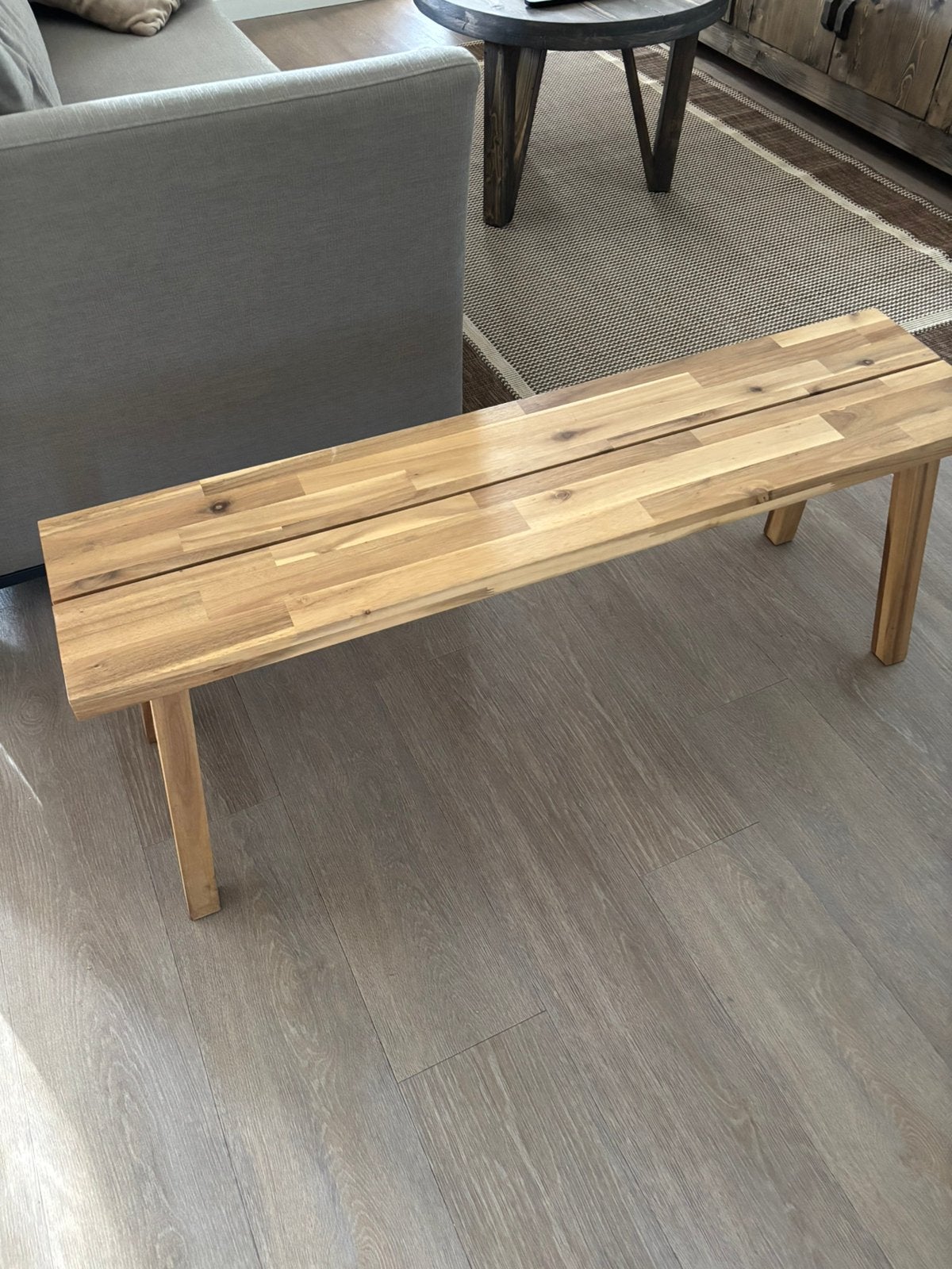Bankje IKEA Skogsta, Ophalen, Hout, Beige, Zo goed als nieuw