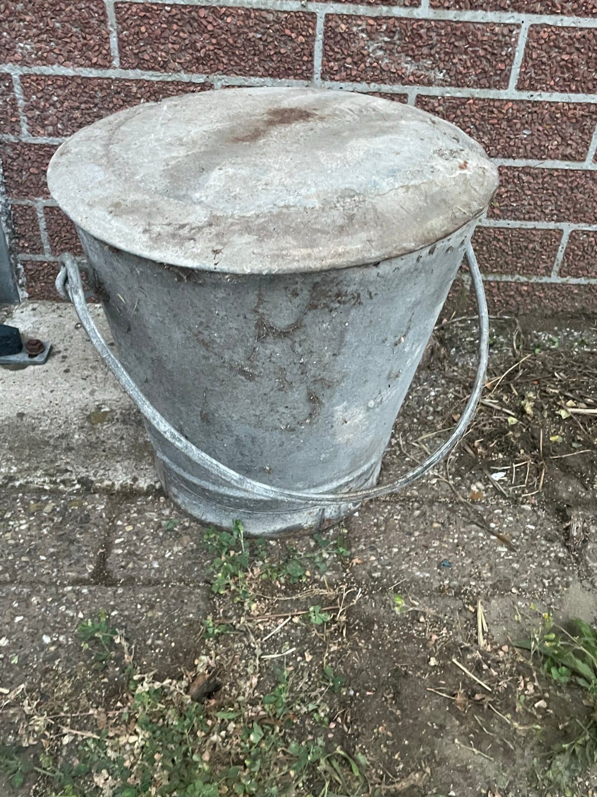 Zinken emmer met deksel, Ophalen of Verzenden