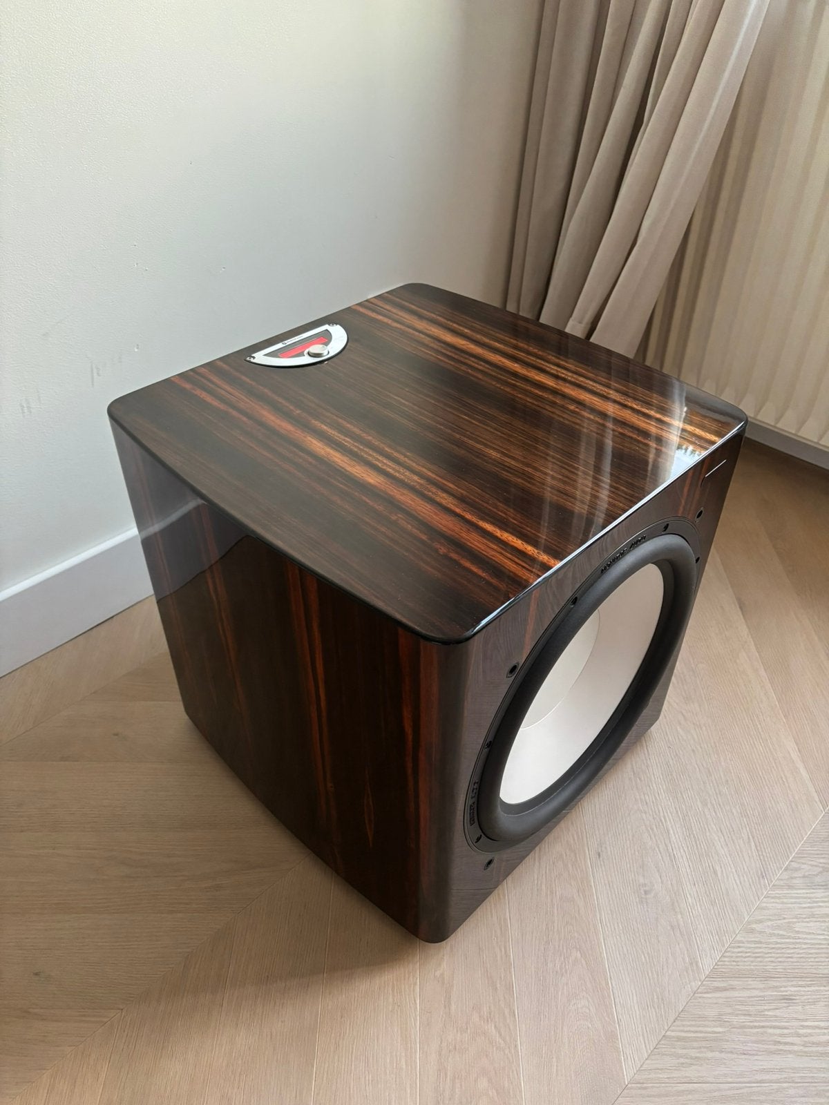 Monitor Audio PLW15 Subwoofer – Ebony – Zo goed als nieuw, Audio, Tv en Foto, Luidsprekers, Subwoofer, Zo goed als nieuw, Ophalen