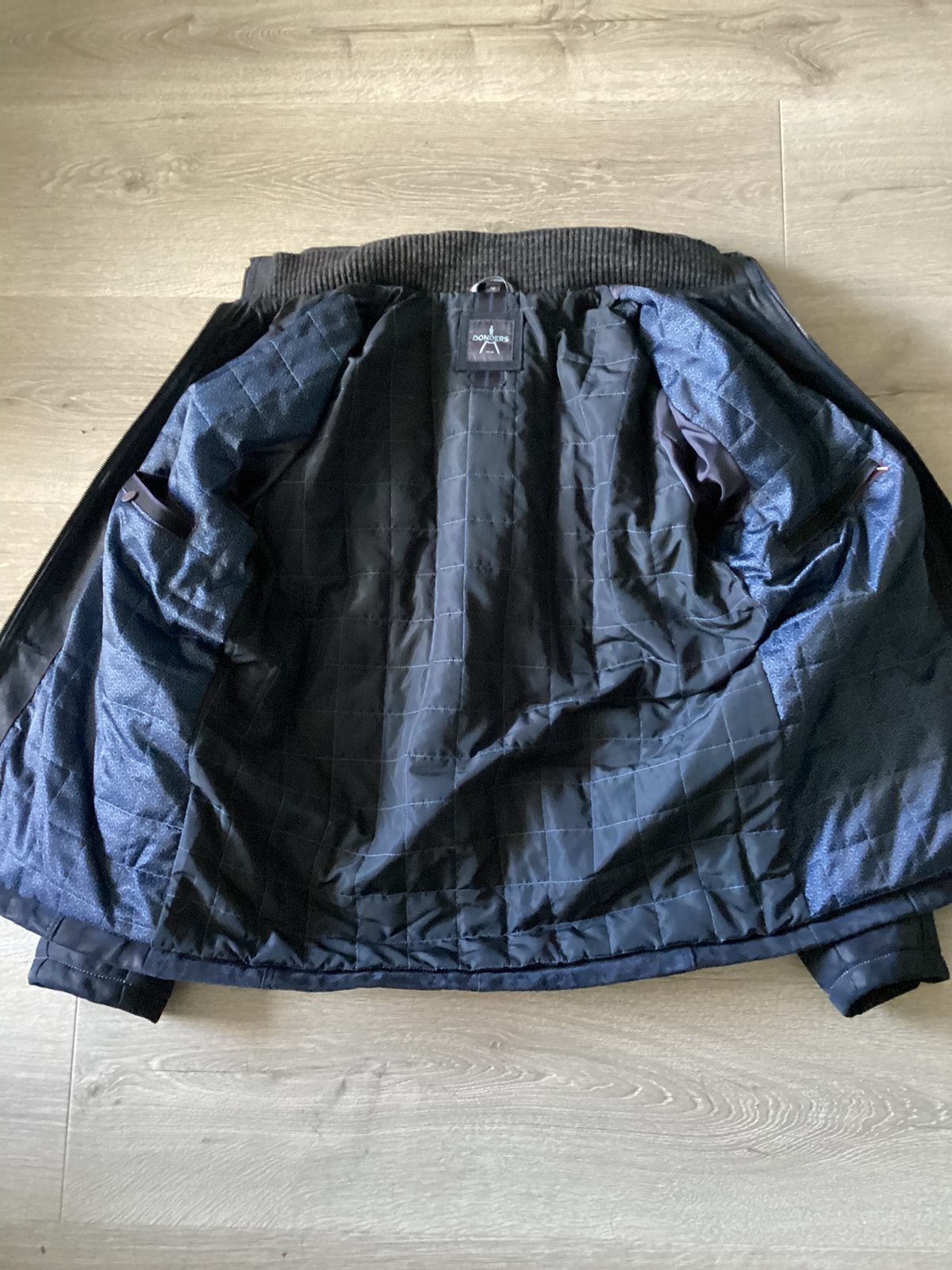 Mooie leren jas marineblauw, mt 56/58, als nieuw. Gevoerd., Kleding | Heren, Jassen | Winter, Ophalen, Zo goed als nieuw, Maat 56/58 (XL)
