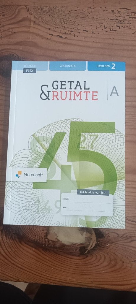 Getal & Ruimte Leerboek FLEX Wiskunde A - HAVO DEEL 2, Boeken, Schoolboeken, Wiskunde A, Noordhoff, Ophalen of Verzenden, HAVO