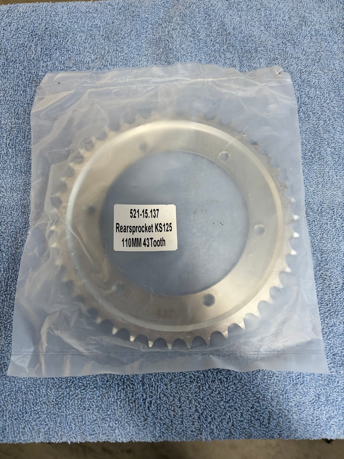 Zundapp KS125 achtertandwiel 428 110MM 43 Tanden, Ophalen of Verzenden, Nieuw