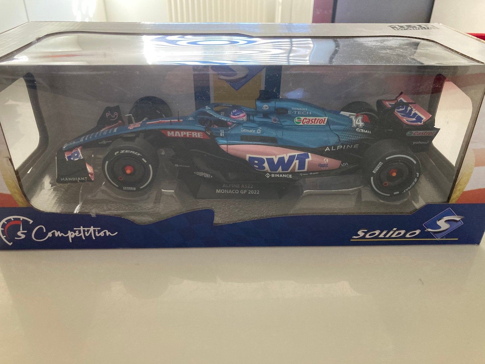 Fernando alonso alpine a522 monaco gp 2022 1/18, Ophalen of Verzenden, Nieuw, Formule 1