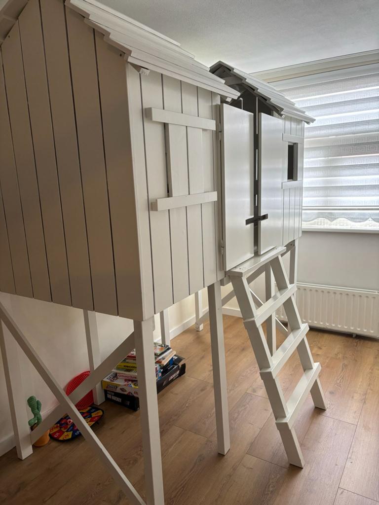 Steigerhout bed, Ophalen, Gebruikt, Eenpersoons, 90 cm