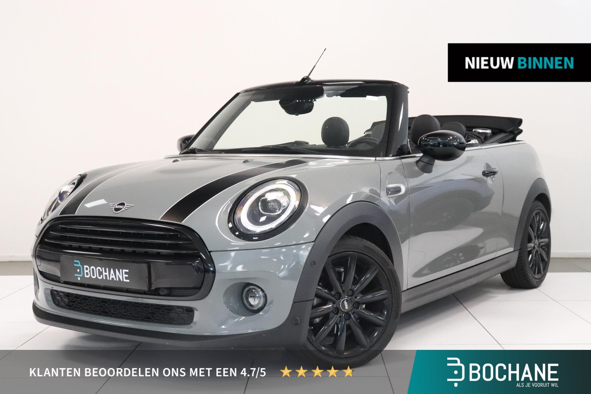 MINI Cabrio 1.5 Cooper Chili | Camera | Harman Kardon | Navi, Auto's, Mini, 136 pk, Gebruikt, 4 stoelen, Leder en Stof