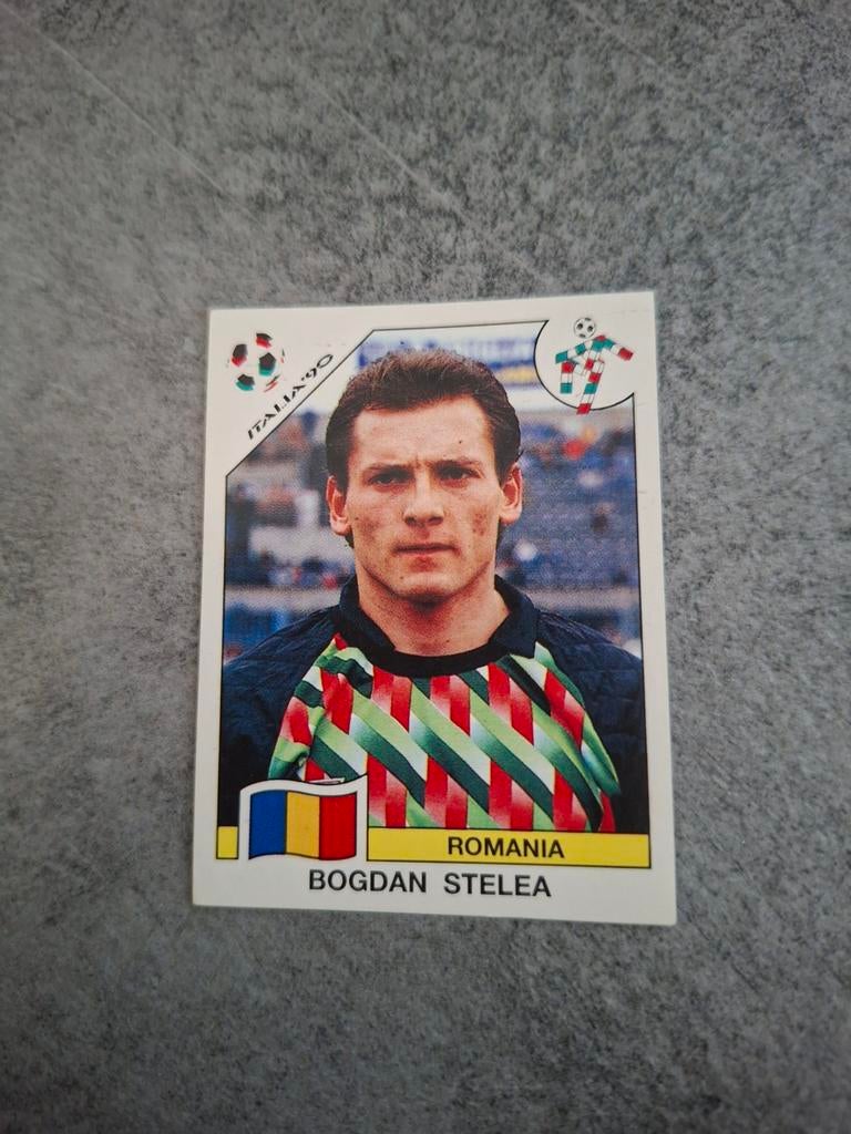 Panini sticker WK 90 Italia. Keeper Bogdan Stelea Roemenië., Verzenden, Zo goed als nieuw, Sticker