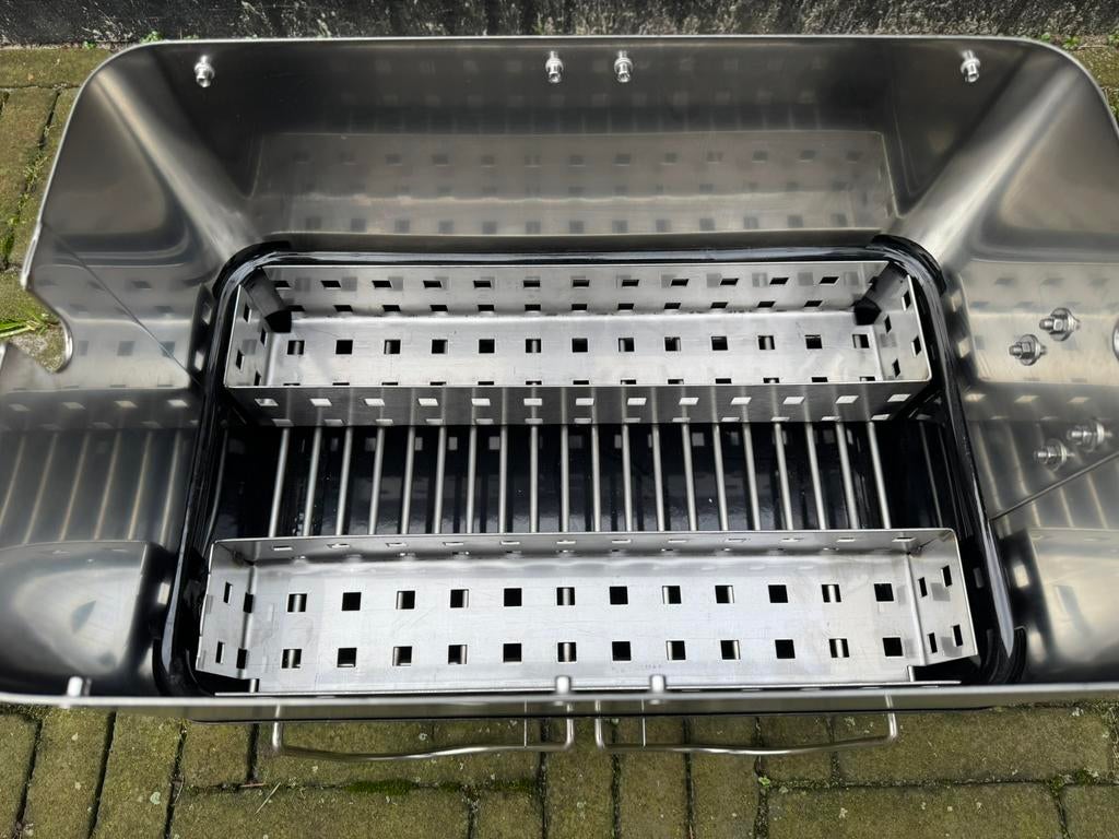 Rotisserie RVS Kolenmandje voor Weber Go Anywhere (WGA), Tuin en Terras, Houtskoolbarbecues, Ophalen of Verzenden, Nieuw, Met accessoires