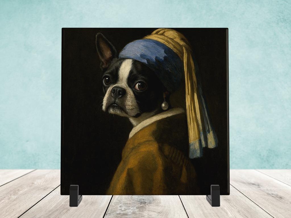 Het Meisje met de Parel - Boston Terrier, Verzenden, Nieuw