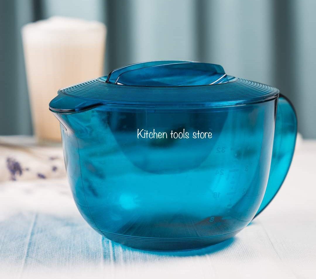 Tupperware Microcook schenkkan maatkan koken in de magnetron, Vaatwasserbestendig, Blauw, Beker of Kan, Nieuw