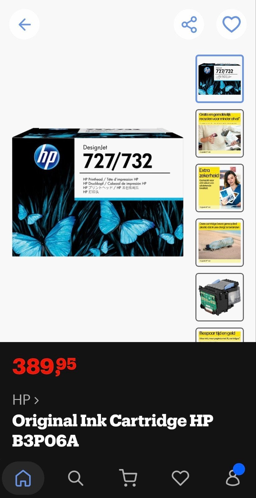 Originele HP B3P06A DesignJet 727/732 Printkop, Ophalen of Verzenden, Nieuw, Cartridge, HP