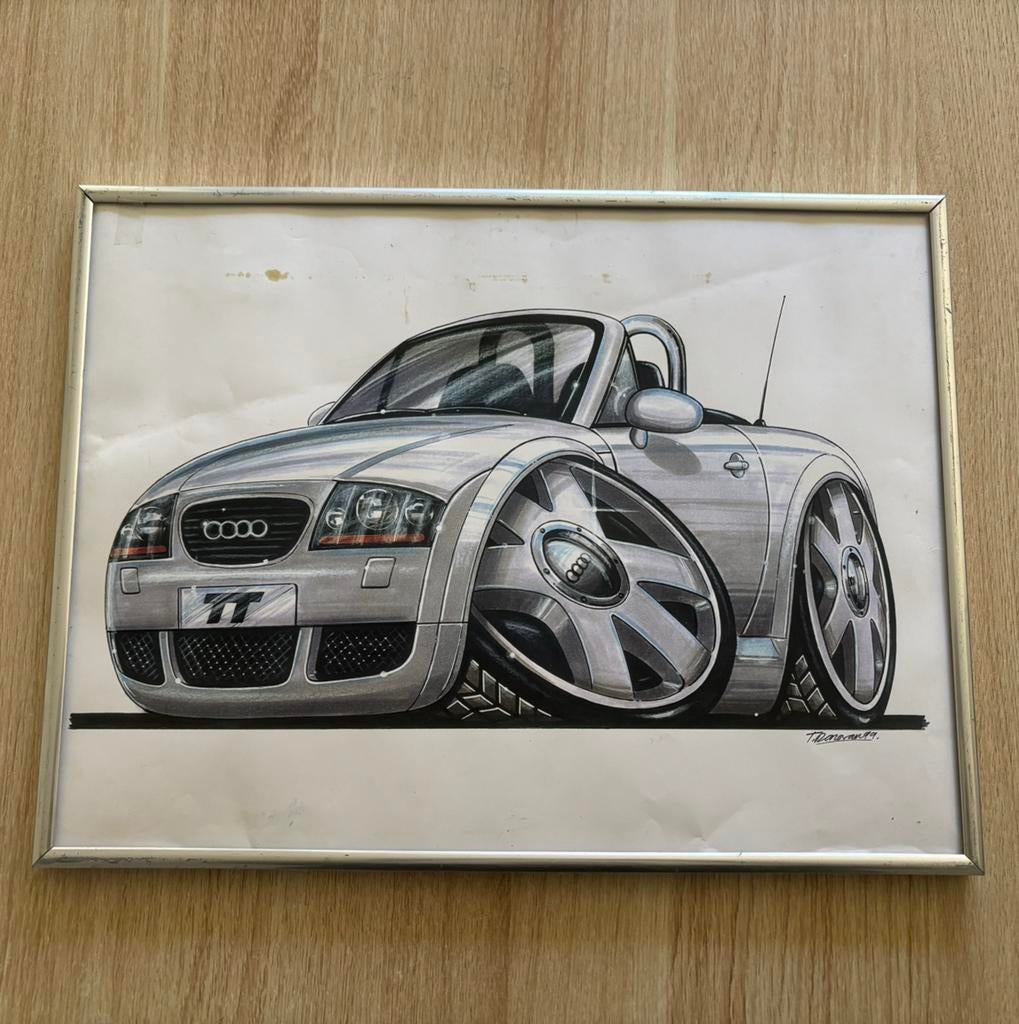 Audi TT getekend (art), Antiek en Kunst, Ophalen of Verzenden