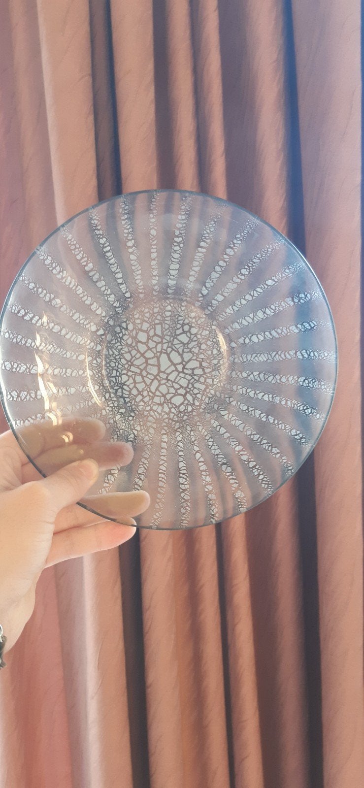 Copier Leerdam kleine drijfschaal D 14cm tin craquele, Ophalen of Verzenden