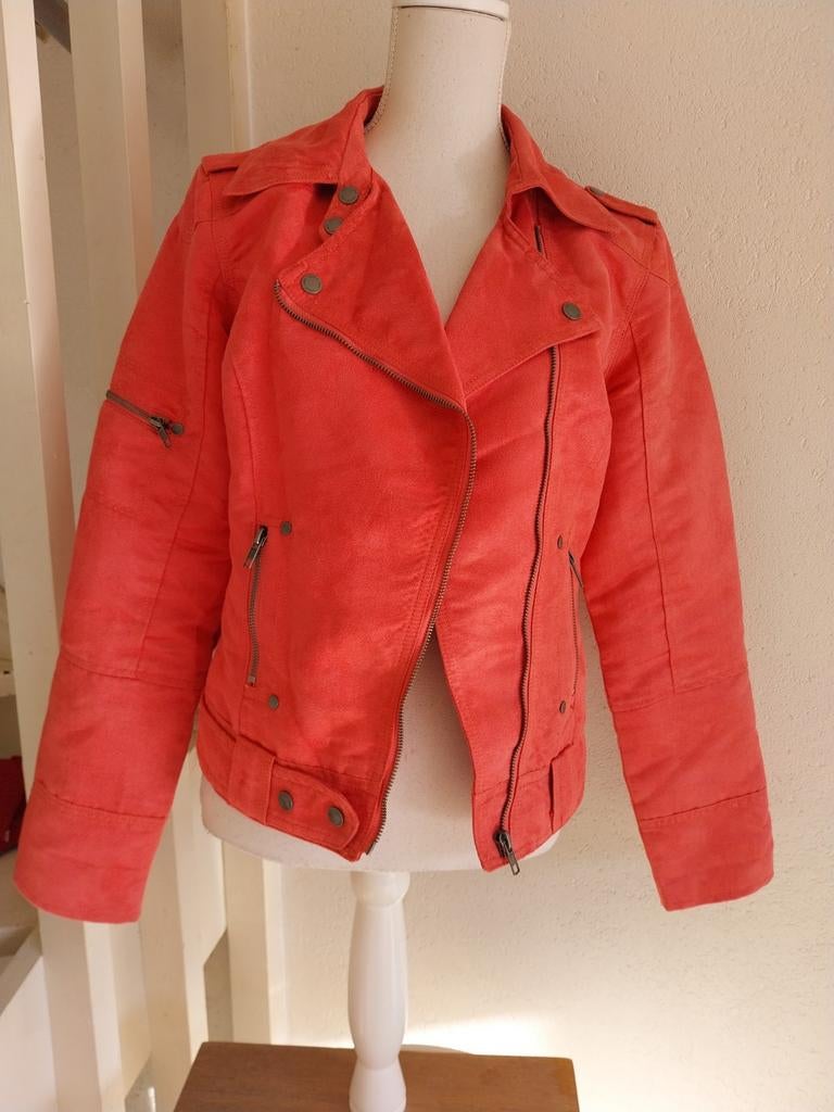 Trendy roze suède look bikerjack maat 42 NED, Kleding | Dames, Ned, Maat 42/44 (L), Ophalen of Verzenden, Zo goed als nieuw