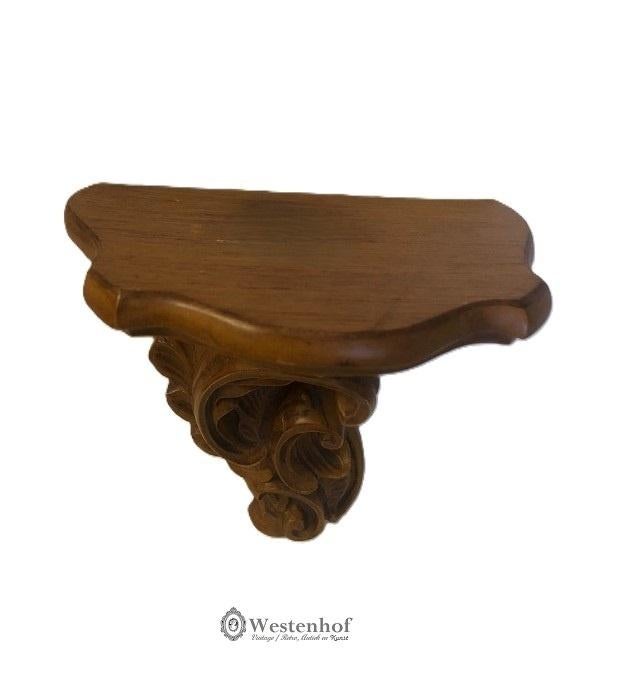 Brocante barok wandconsole klassiek / antiek - hout bruin, Verzenden, Zo goed als nieuw