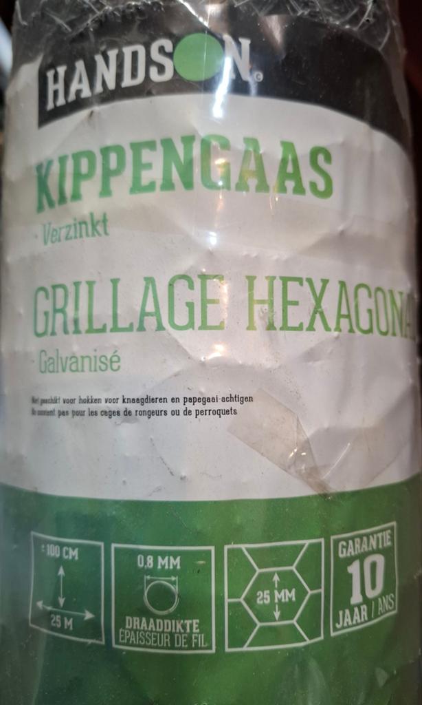 Kippengaas Verzinkt 100cm X 25m 0,8mm 25mm Hexagon Ongeopend, Tuin en Terras, Gaas en Draad, Ophalen, Nieuw, 20 meter of meer