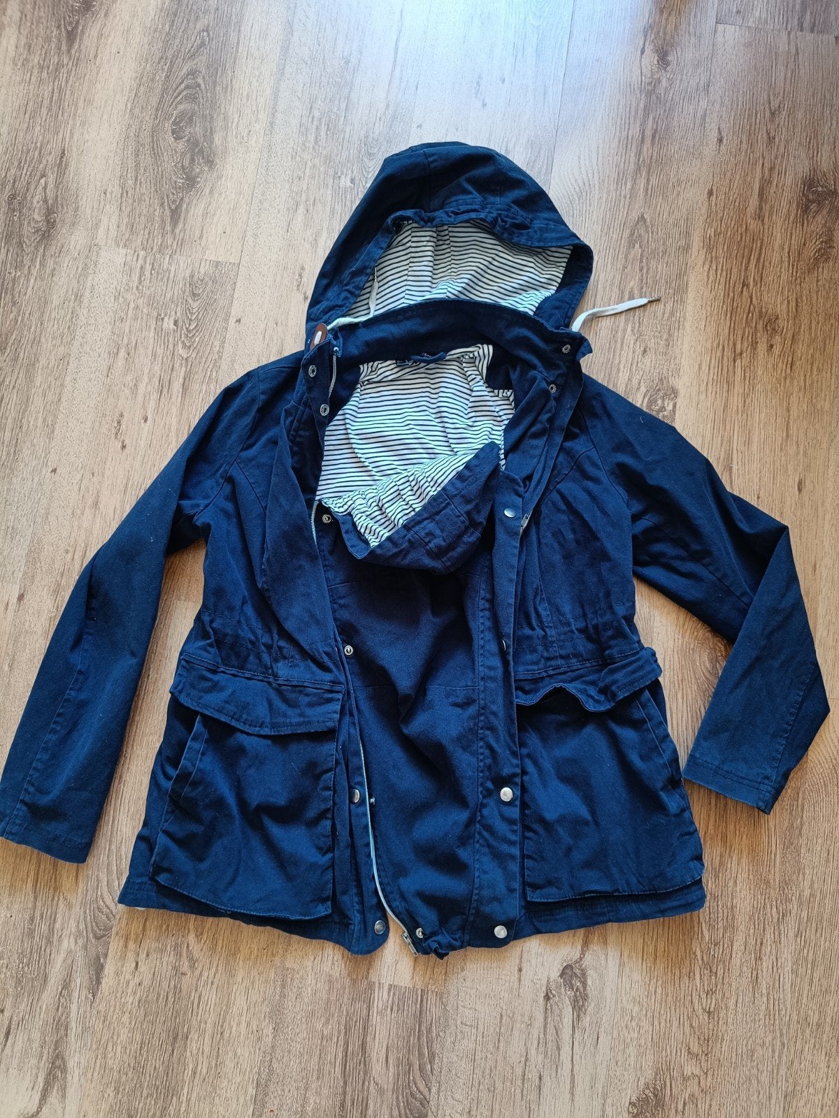 Draagjas zwangerschapsjas tussenjas, Blauw, Maat 42/44 (L), Ophalen of Verzenden, Zo goed als nieuw
