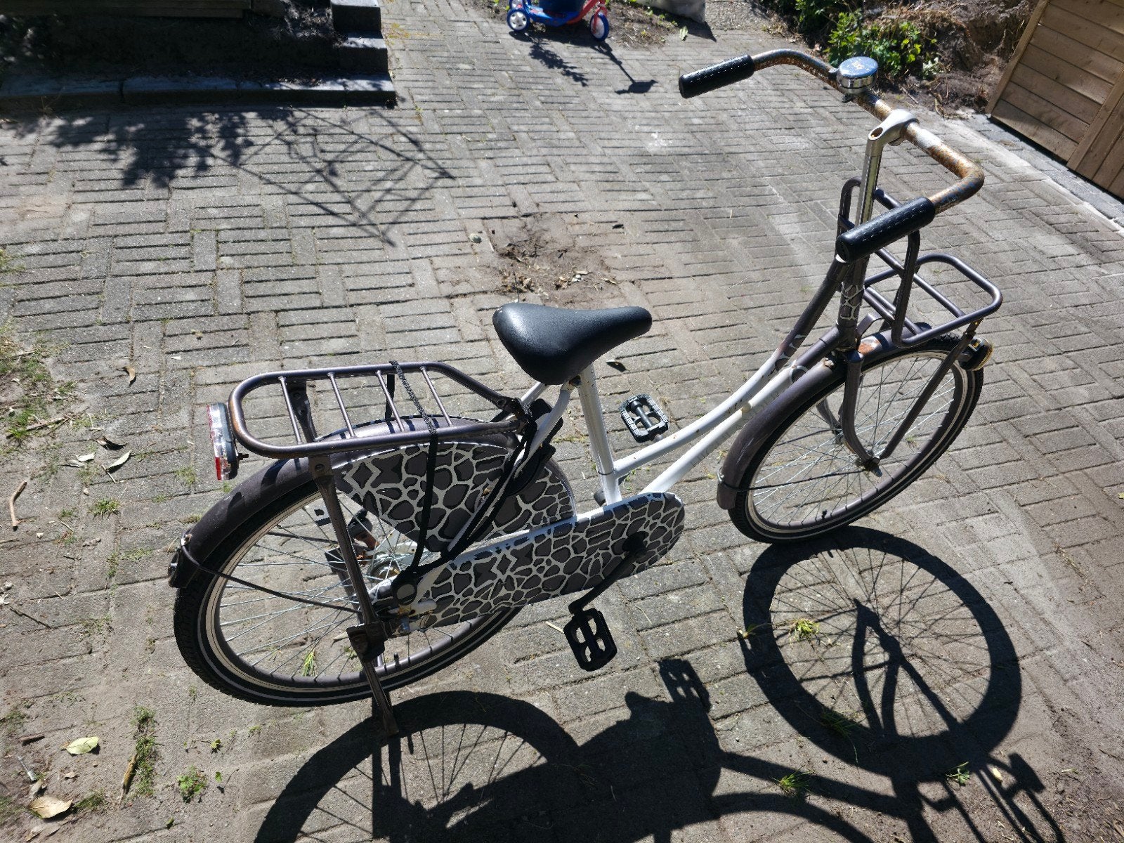 Damesfiets met lage instap en bagagedragers, Fietsen en Brommers, Overige merken, Terugtraprem, Ophalen of Verzenden, 53 tot 56 cm