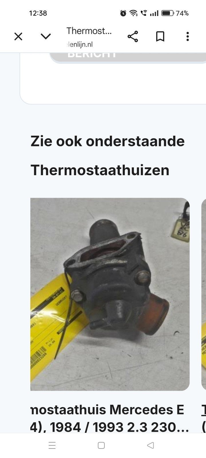 Thermostaathuis Mercedes 190 E met slang naar waterpomp, Ophalen of Verzenden