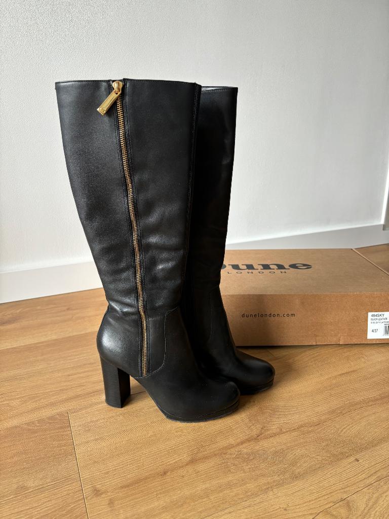 Laarzen - Dune London, Kleding | Dames, Schoenen, Hoge laarzen, Zwart, Ophalen of Verzenden, Zo goed als nieuw