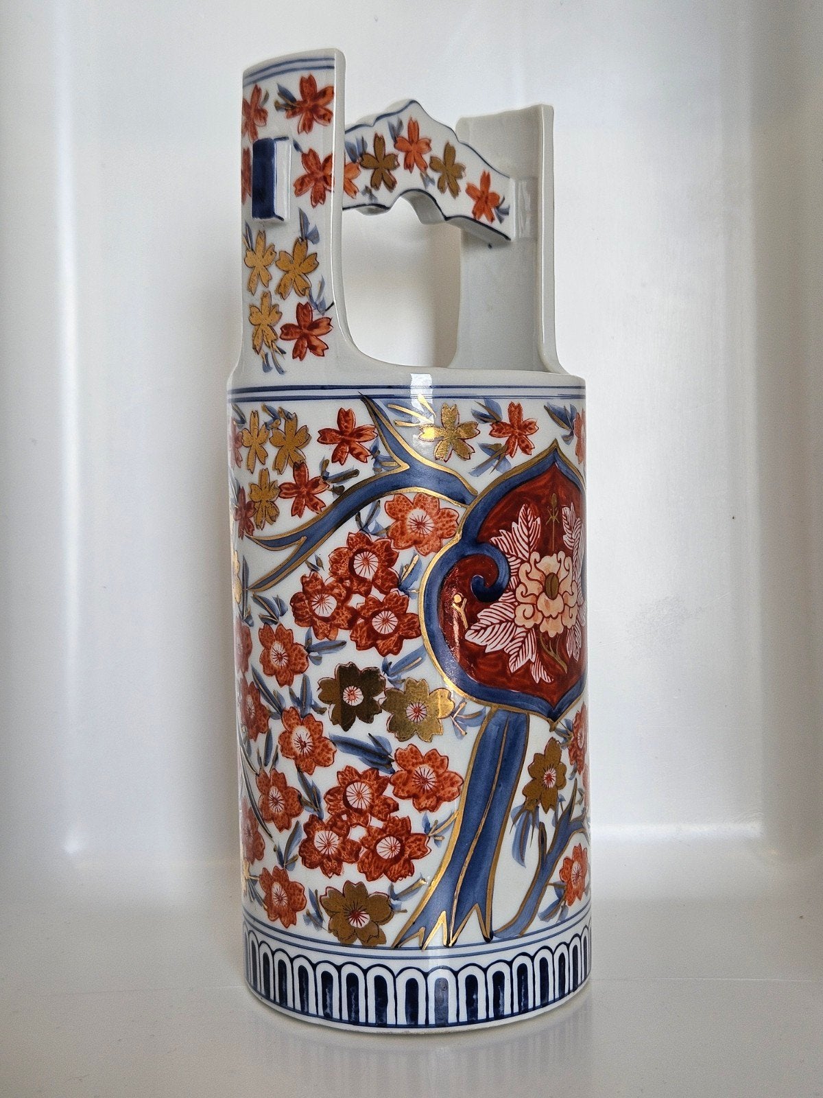 Vintage Japans porselein vaas Imari Japan handbeschilderd, Ophalen of Verzenden