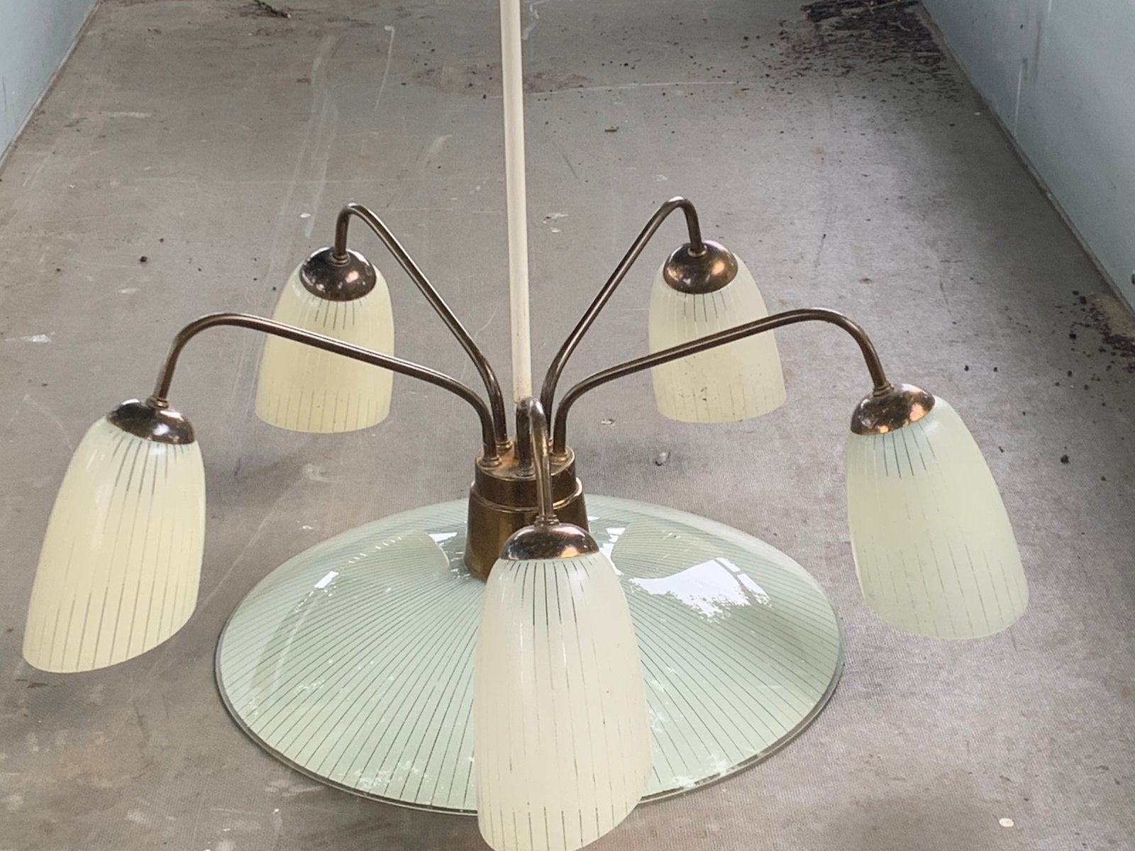 Hanglamp Vintage, Ophalen, Gebruikt, Glas