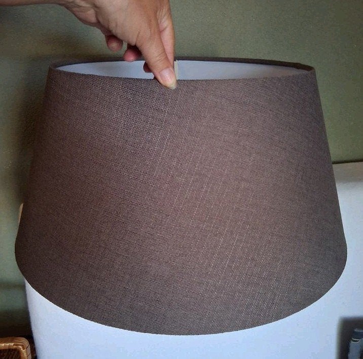 lampenkap grijs / bruin, Rond, Zo goed als nieuw, 50 cm, Textiel