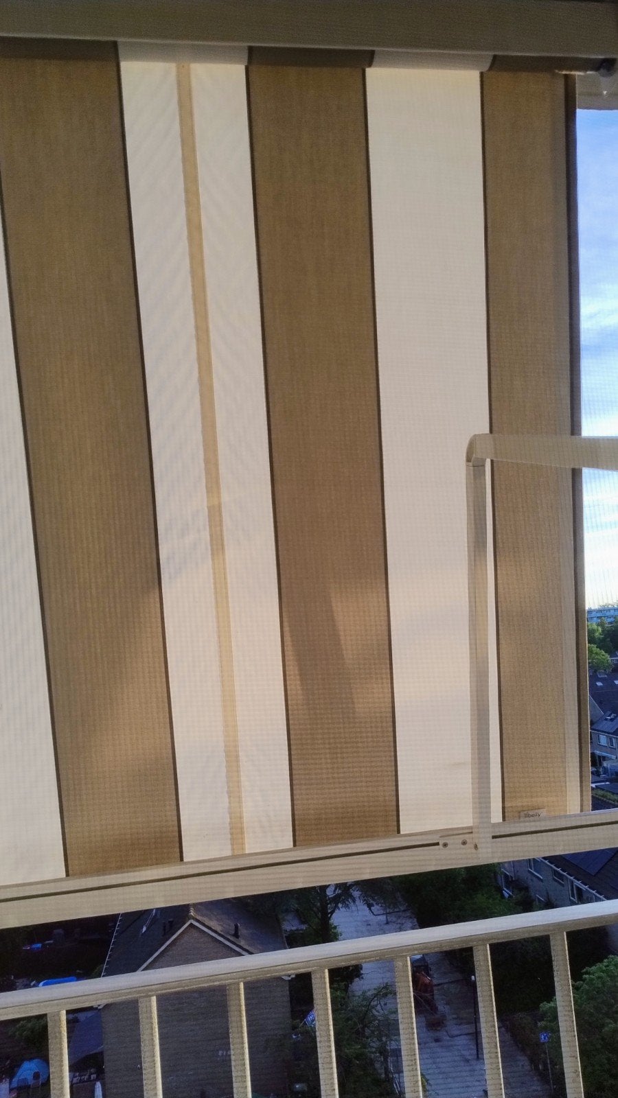 zeer mooie zonneschermen uitval voor balkon, Ophalen, Zo goed als nieuw, Knikarmscherm