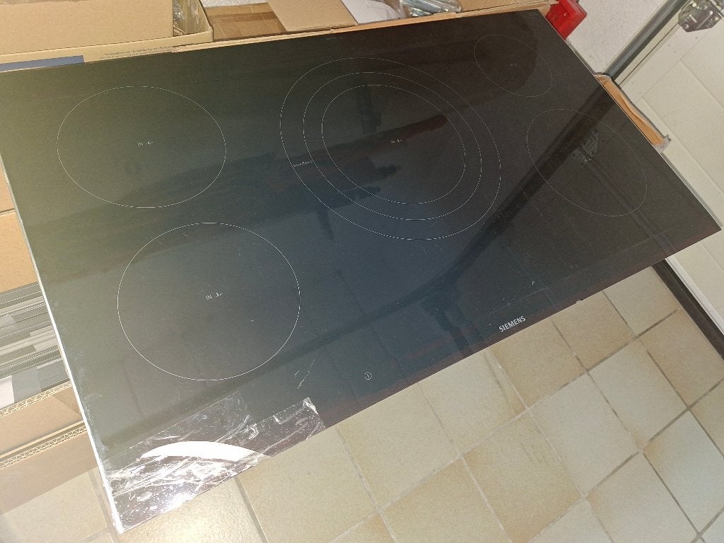 Siemens Inductie kookplaat 90 cm EH975LVC1E, glas kapot, Gebruikt, Ophalen of Verzenden, Inbouw, Inductie