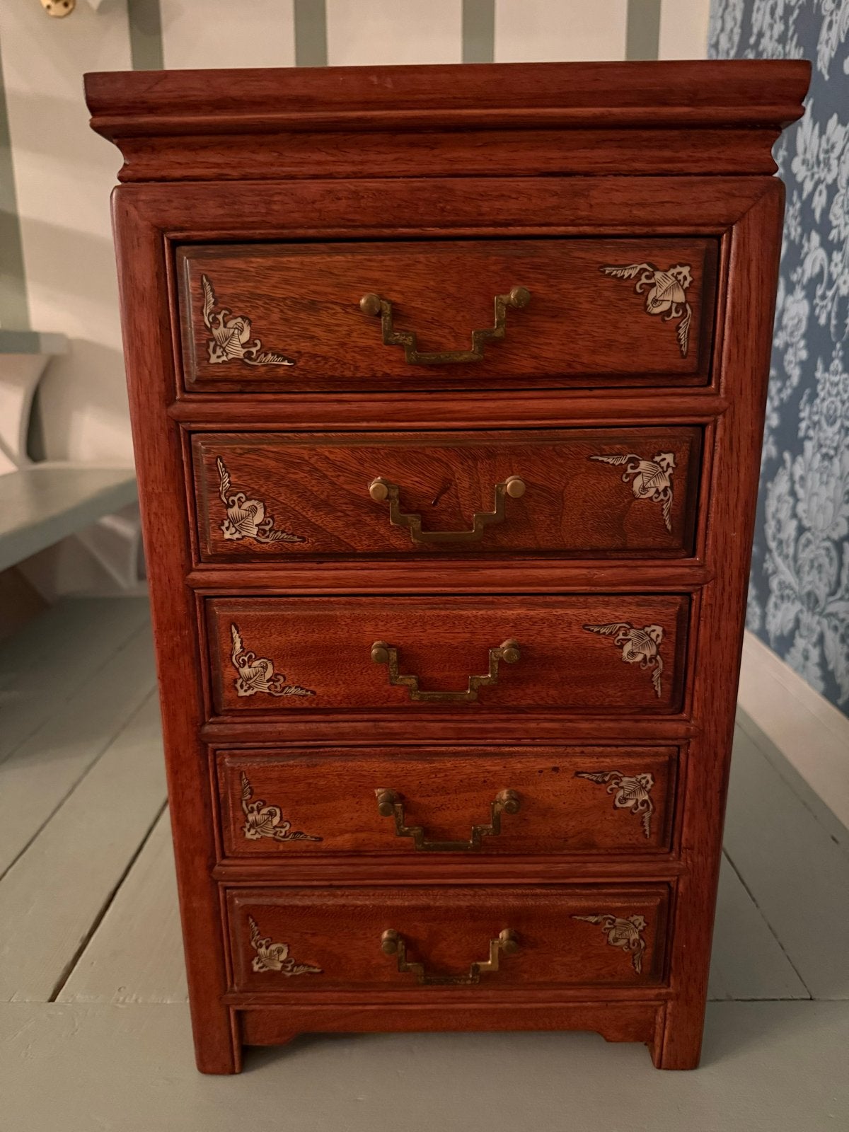 Antieke Chinese Houten Juwelendoos met 5 Lades, Ophalen, Overige materialen, Gebruikt, Minder dan 50 cm
