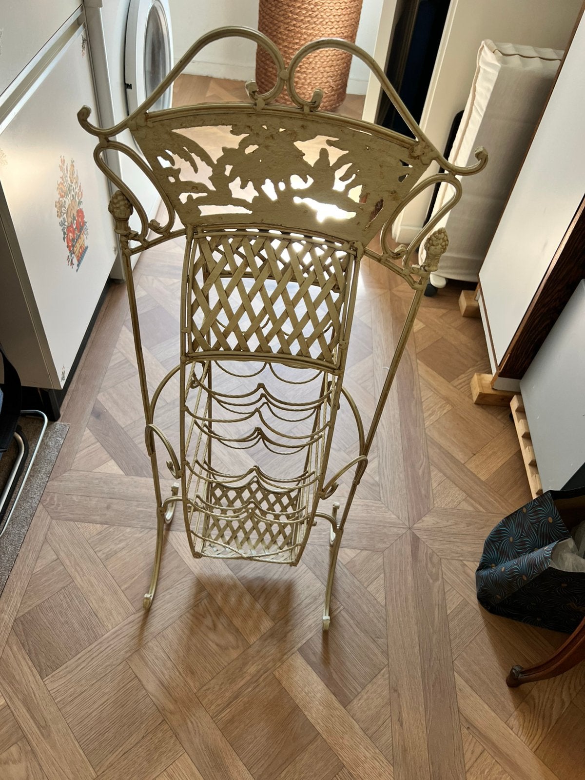 Antiek art deco wijnrek, Ophalen of Verzenden, Zo goed als nieuw, Hout