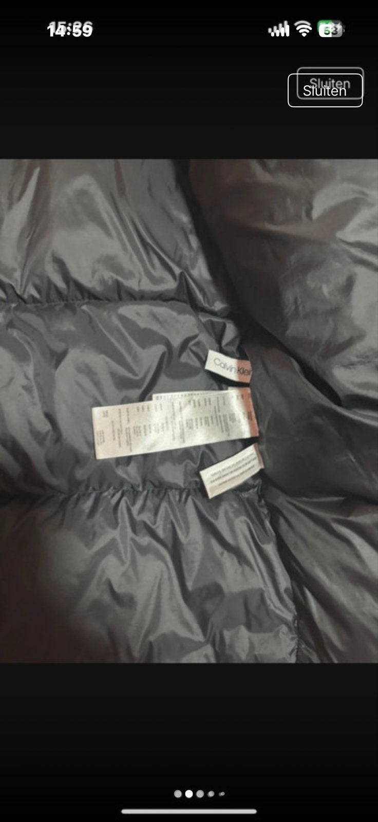Calvin Klein Zwarte Puffer Jas Maat S, Ophalen of Verzenden, Zo goed als nieuw, Maat 46 (S) of kleiner, Zwart