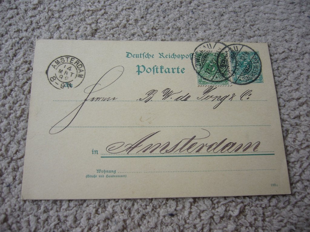 DUITSLAND  =  VERSTUURD NAAR AMSTERDAM  1892, Verzamelen, Ophalen of Verzenden, Voor 1920, Gelopen, Duitsland