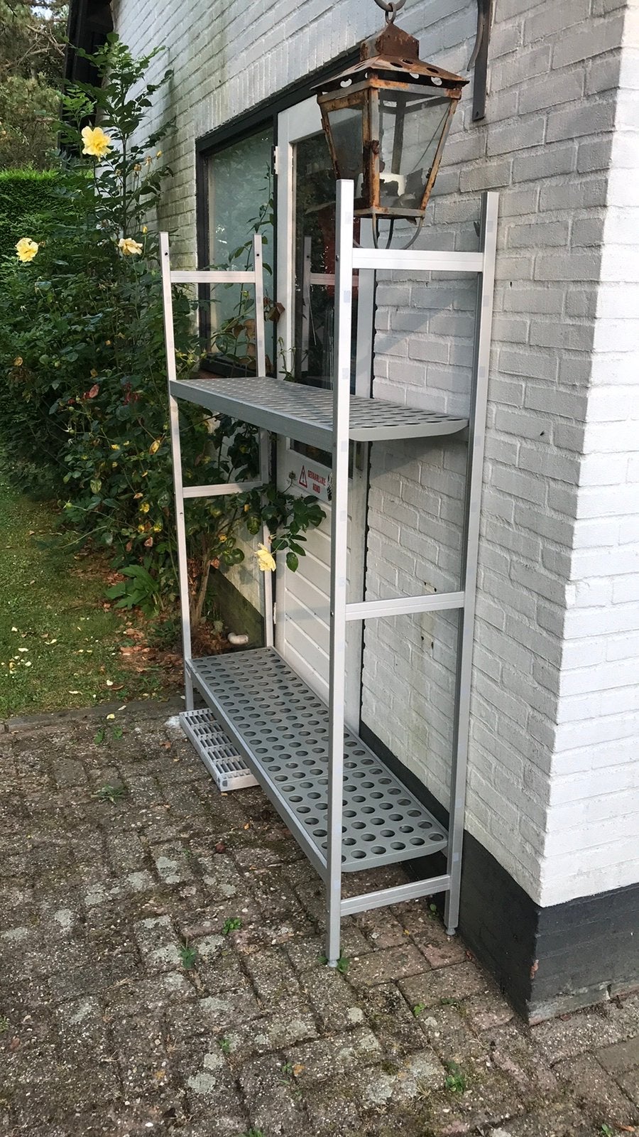Fermodstock opslagrek - Aluminium rek met 2 planken, Huis en Inrichting, Ophalen of Verzenden, Gebruikt