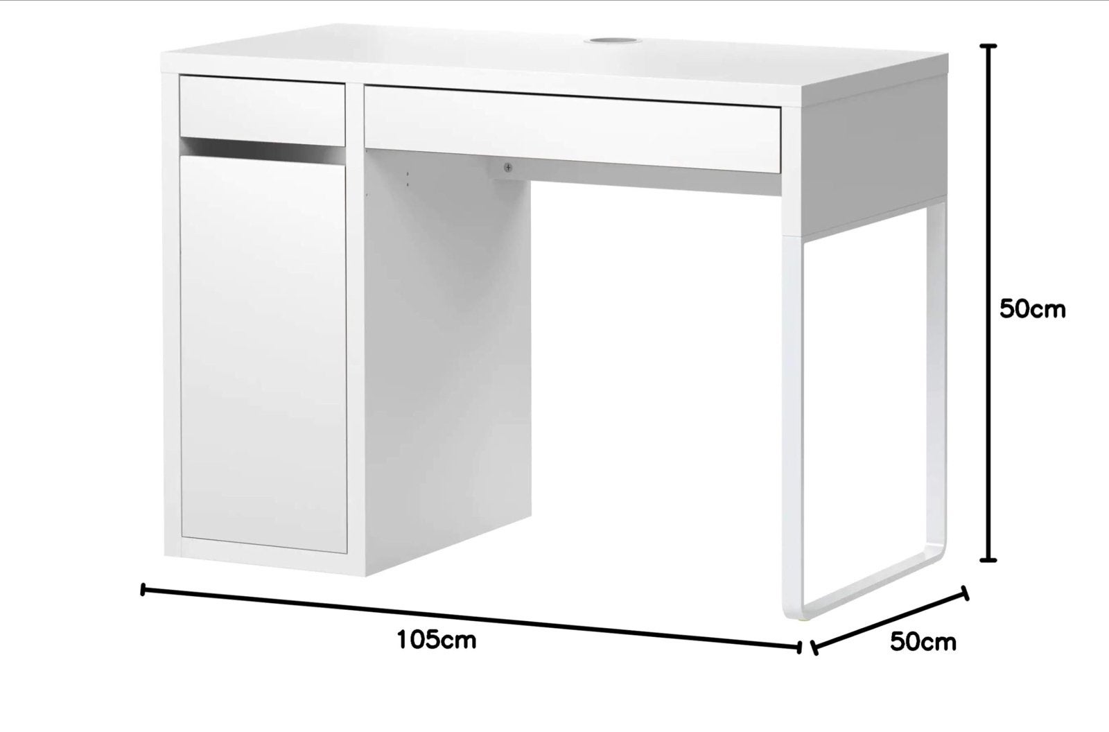 IKEA Micke bureau wit - Ophalen in Haarlem, Ophalen, Gebruikt, Met lades, Spaanplaat of MDF
