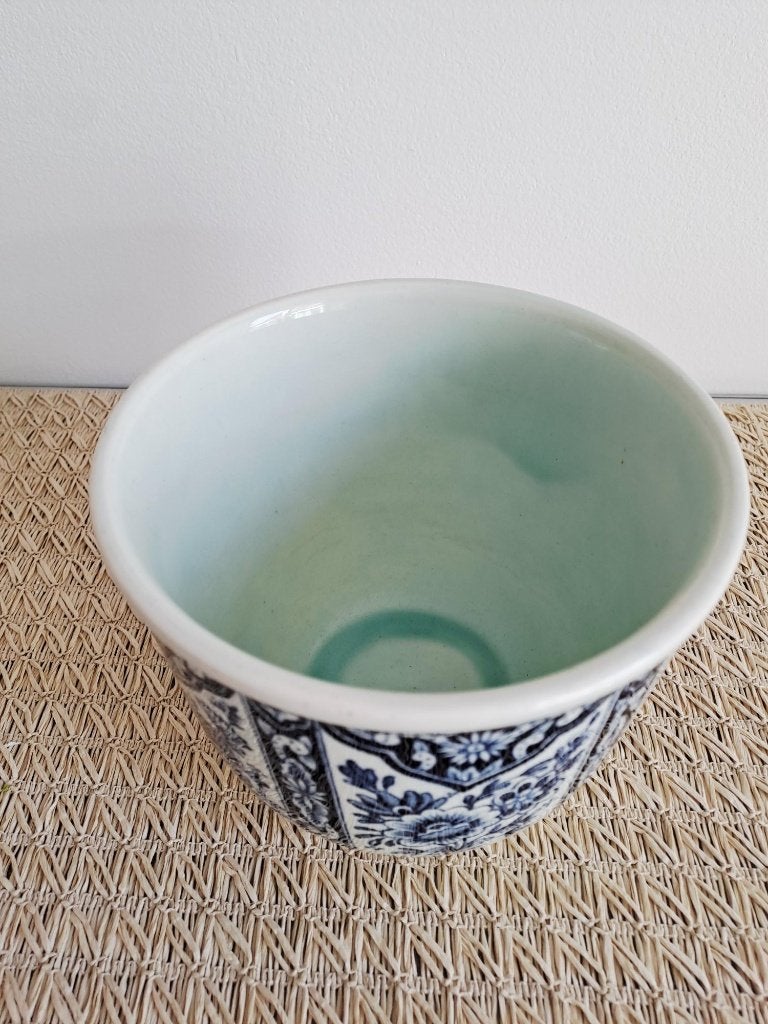 Vintage Boch Delfts blauwe bloempot 16 cm jaren 60, Ophalen of Verzenden