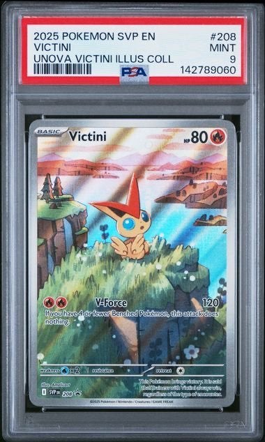 Victini Gallery Art 208 SV Black Star Promos PSA 9 Pokémon, Ophalen of Verzenden, Nieuw, Losse kaart