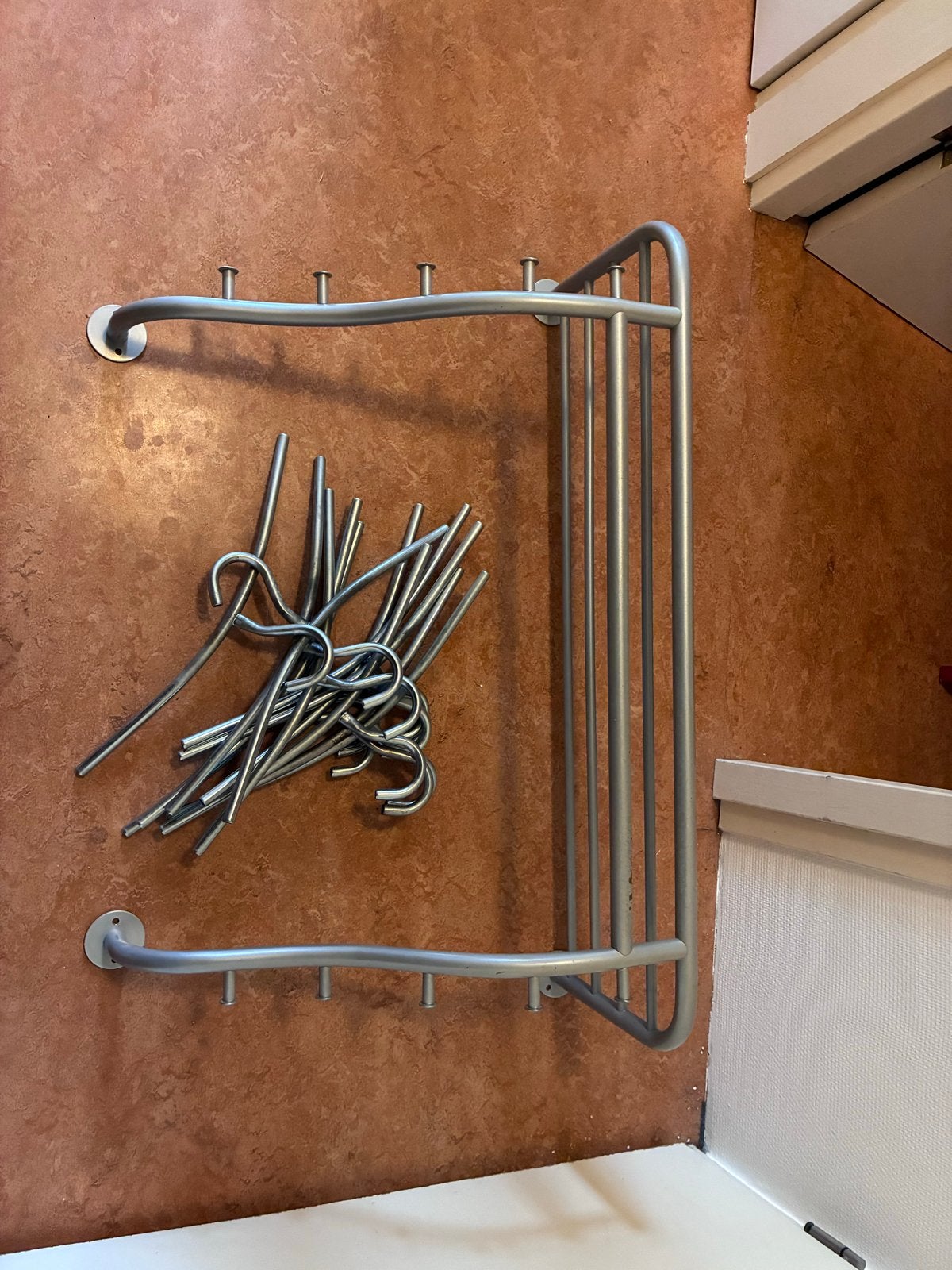Ikea Kapstok Grijs Metaal met 12 Hangers - Retro Model, Ophalen, Gebruikt, Metaal, Wandkapstok
